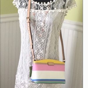 Kate spade colorful stripped crossbody NWT